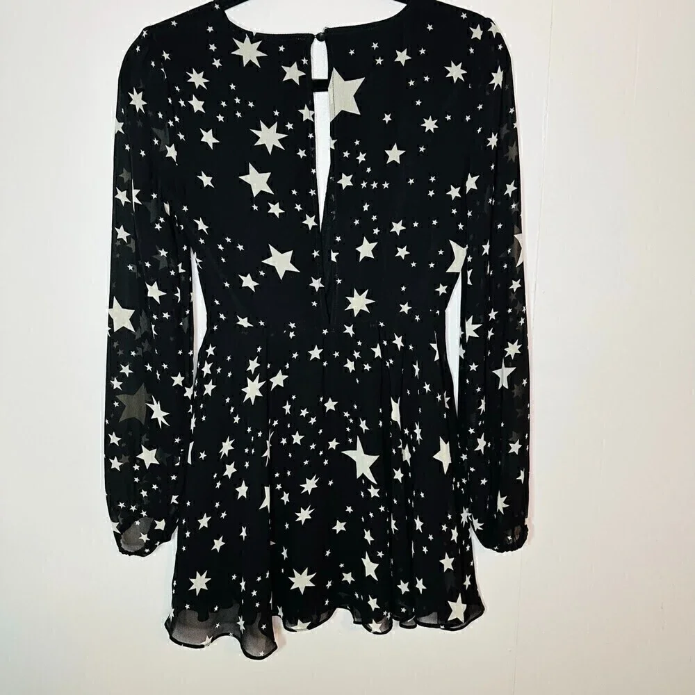 Lovers + Friends Lana Dress Star Print Black XS - Picture 6 of 10